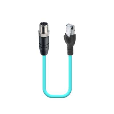 M12 D-code mannelijk naar RJ45 Ethernet/IP